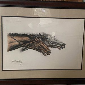 LEON DANCHIN, "Neck & Neck," Framed, Double Matted